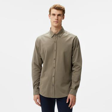  Nautica Erkek Haki Slim Fit Uzun Kollu Gömlek