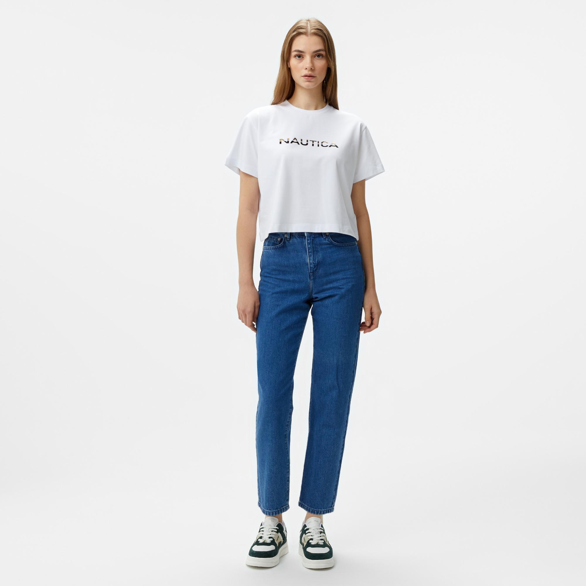 Nautica Kadın Beyaz Kısa Kollu T-Shirt