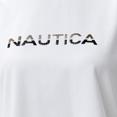  Nautica Kadın Beyaz Kısa Kollu T-Shirt