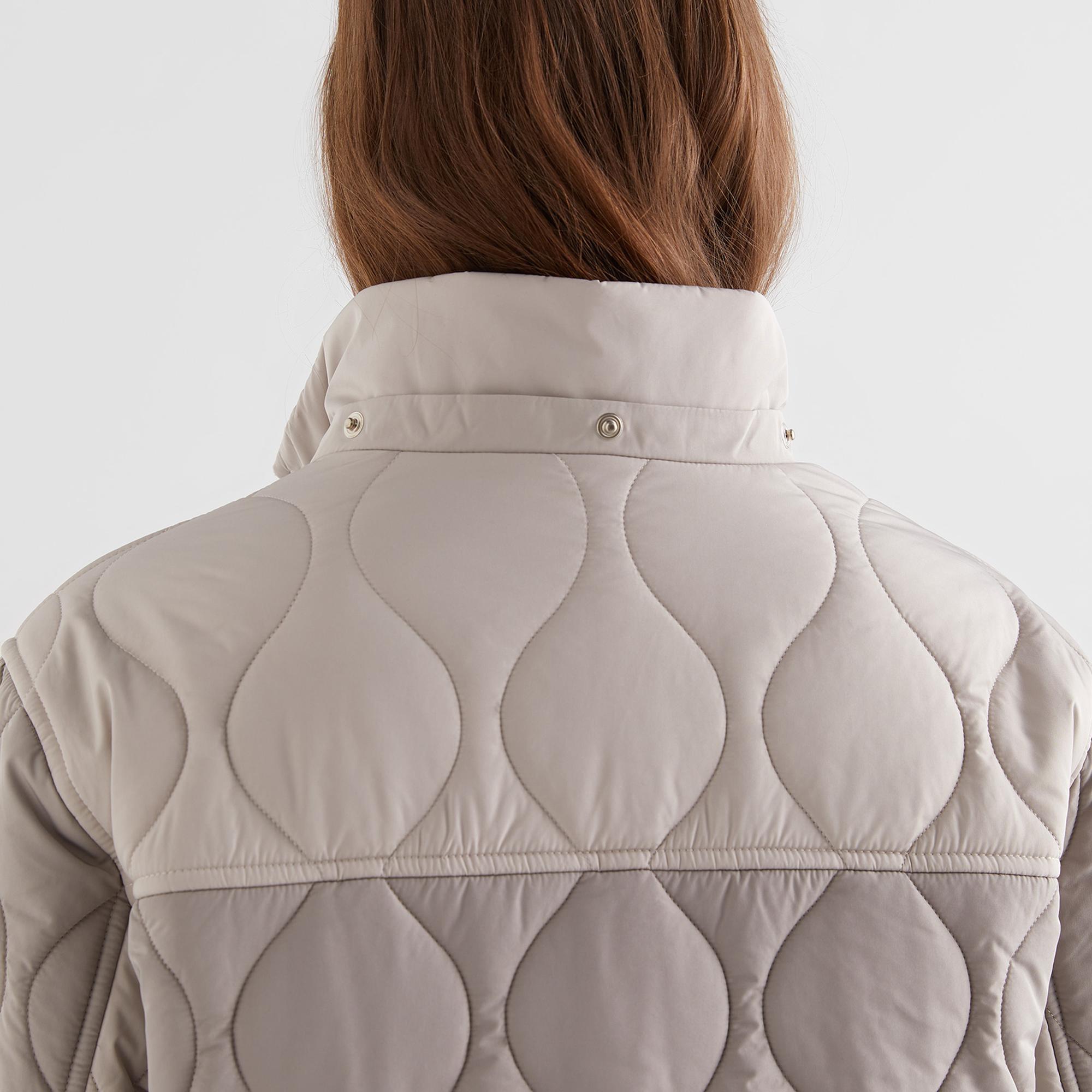 GANT Kadın Bej Kapüşonlu Kapitone Mont