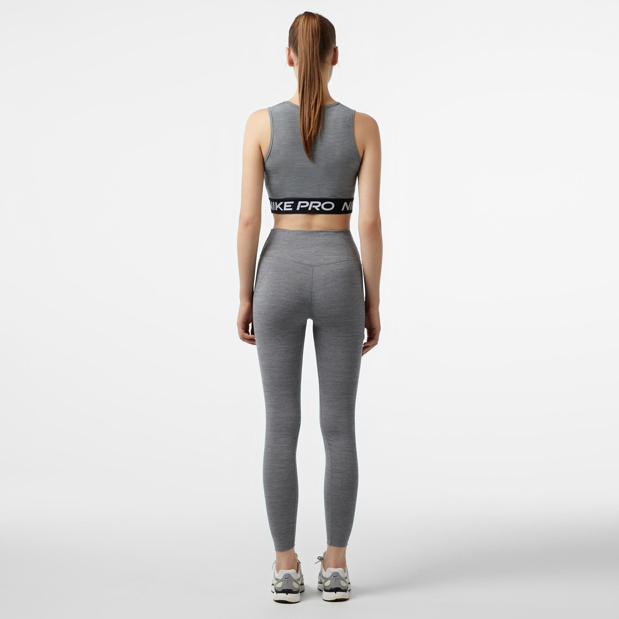 Nike One Dri-Fit Mid Rise Kadın Gri Tayt