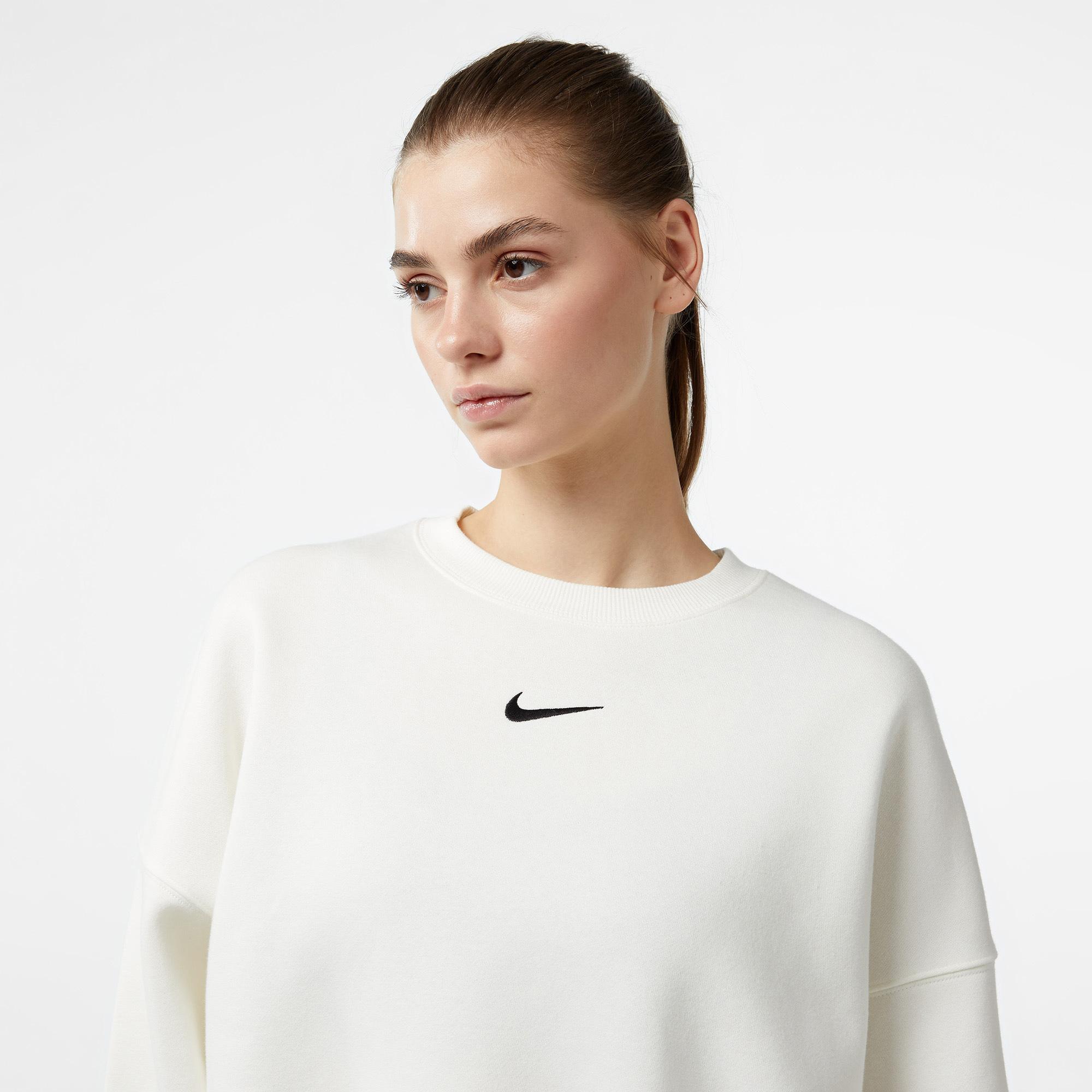 Nike Sportswear Phoenix Fleece Crew Kadın Bej Sweatshirt