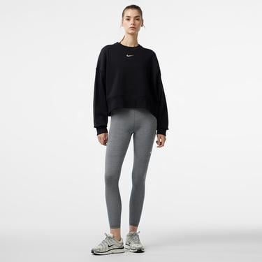  Nike Sportswear Phoenix Fleece Oversize Crew Kadın Siyah Sweatshirt