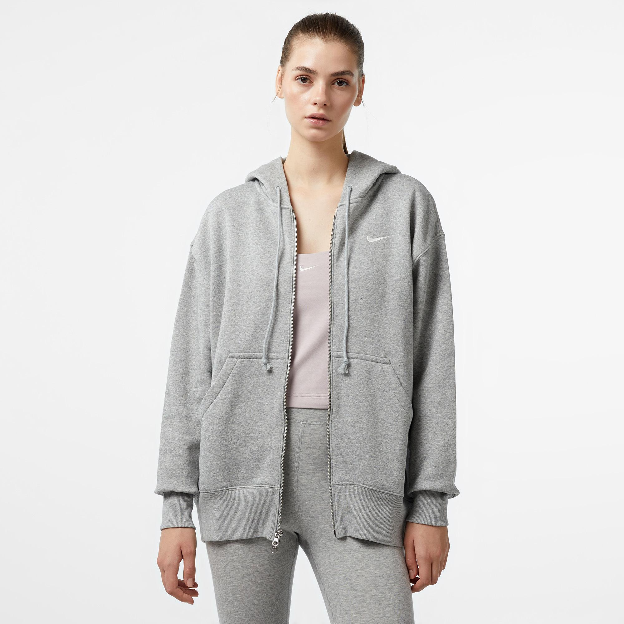 Nike Sportswear Phoenix Fleece Oversize Kadın Gri Hoodie