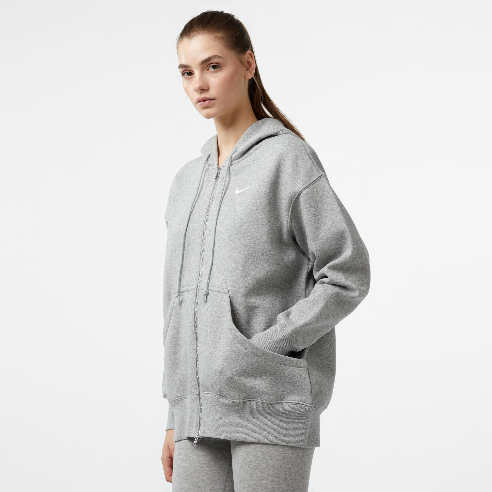 Nike Sportswear Phoenix Fleece Oversize Kadın Gri Hoodie