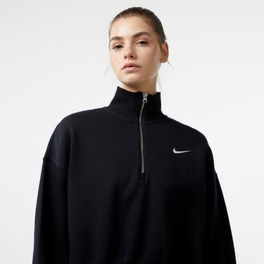  Nike Sportswear Phoenix Fleece  Crop Kadın Siyah Sweatshirt