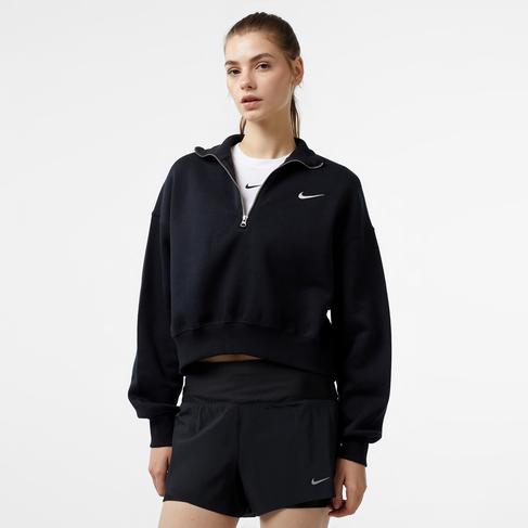  Nike Sportswear Phoenix Fleece  Crop Kadın Siyah Sweatshirt
