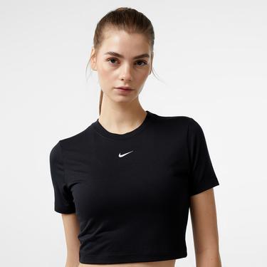  Nike Sportswear Essential Slim Crop Kadın Siyah T-Shirt