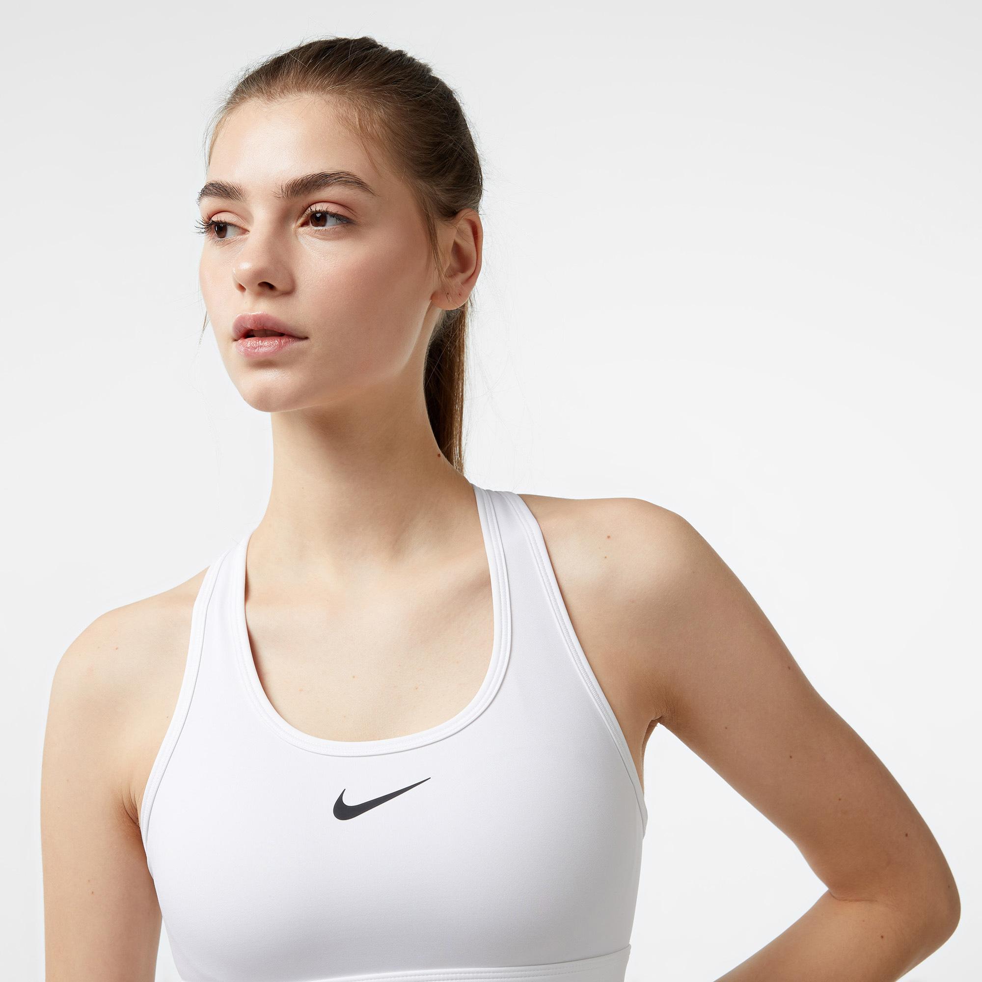 Nike Swoosh Med Sport Kadın Beyaz Bra