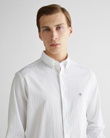  GANT Erkek Beyaz Regular Fit Düğmeli Yaka Gömlek