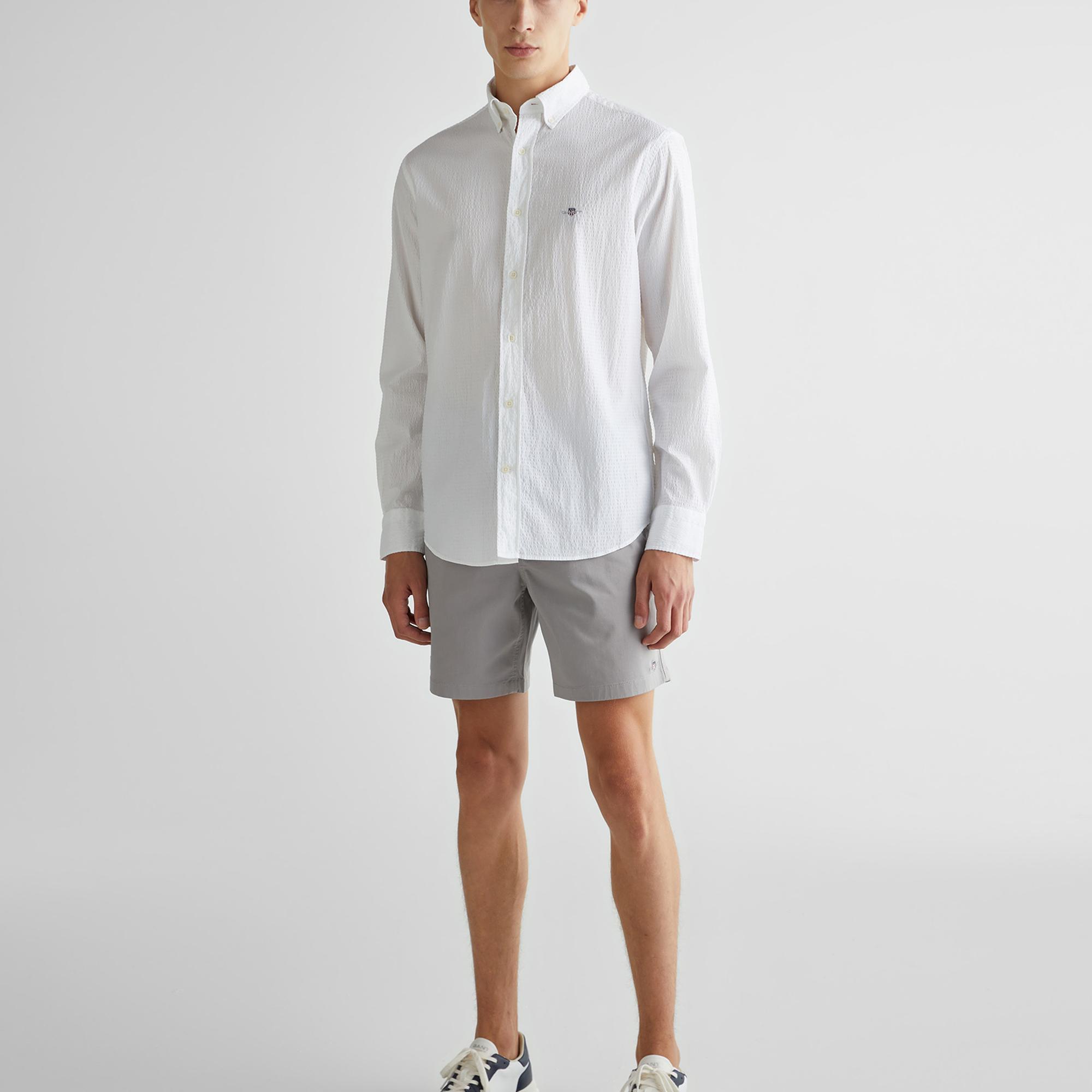 GANT Erkek Beyaz Regular Fit Düğmeli Yaka Gömlek