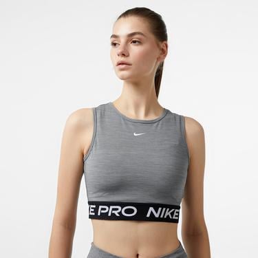  Nike Pro Dri-Fit 365 Kadın Gri Crop T-Shirt