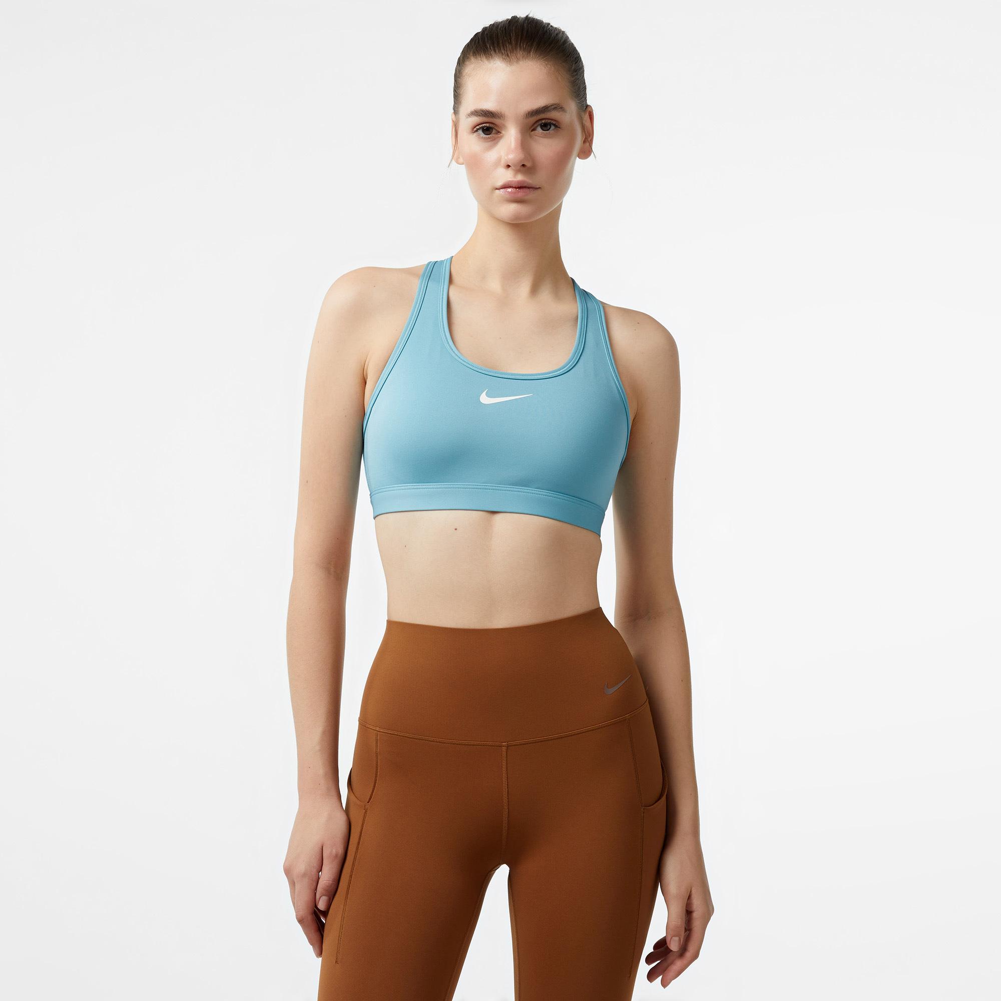 Nike Swoosh Medium Support Kadın Mavi Bra