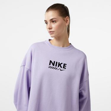  Nike Sportswear Fast Running Kadın Mor Sweatshirt
