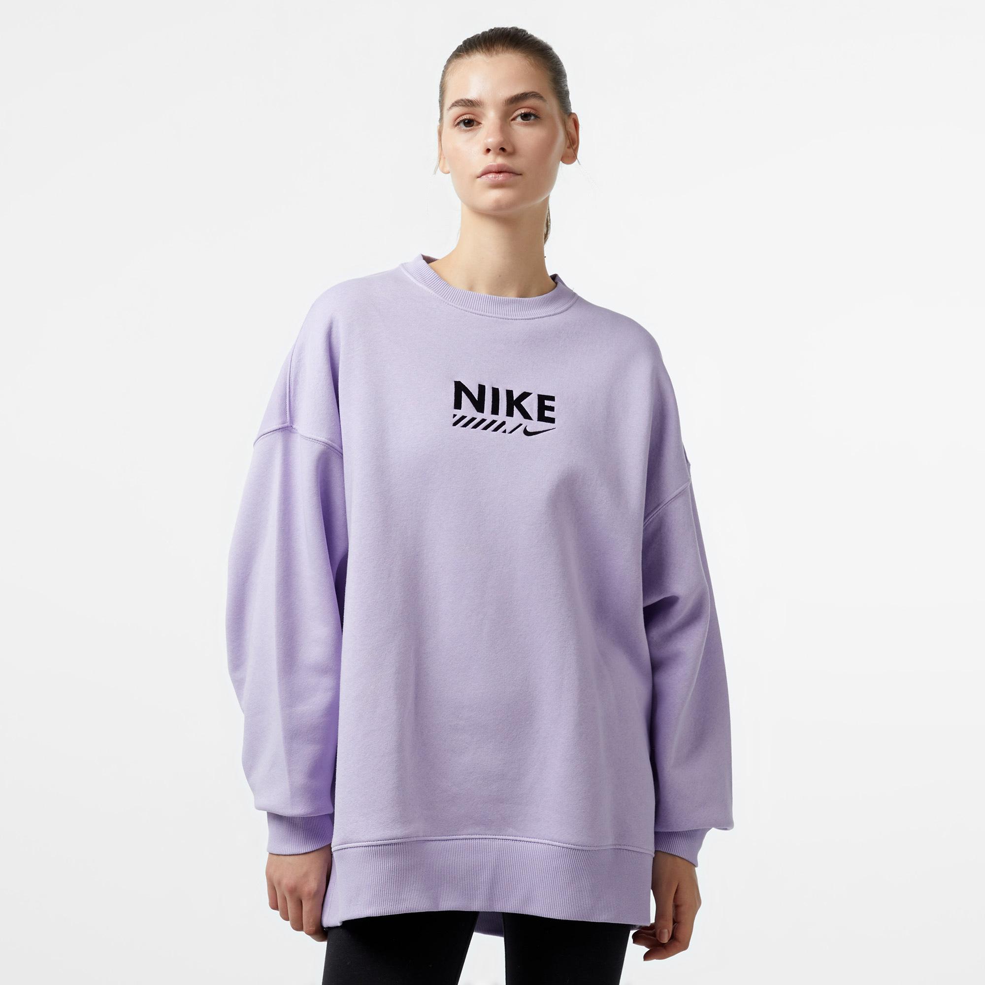 Nike Sportswear Fast Running Kadın Mor Sweatshirt