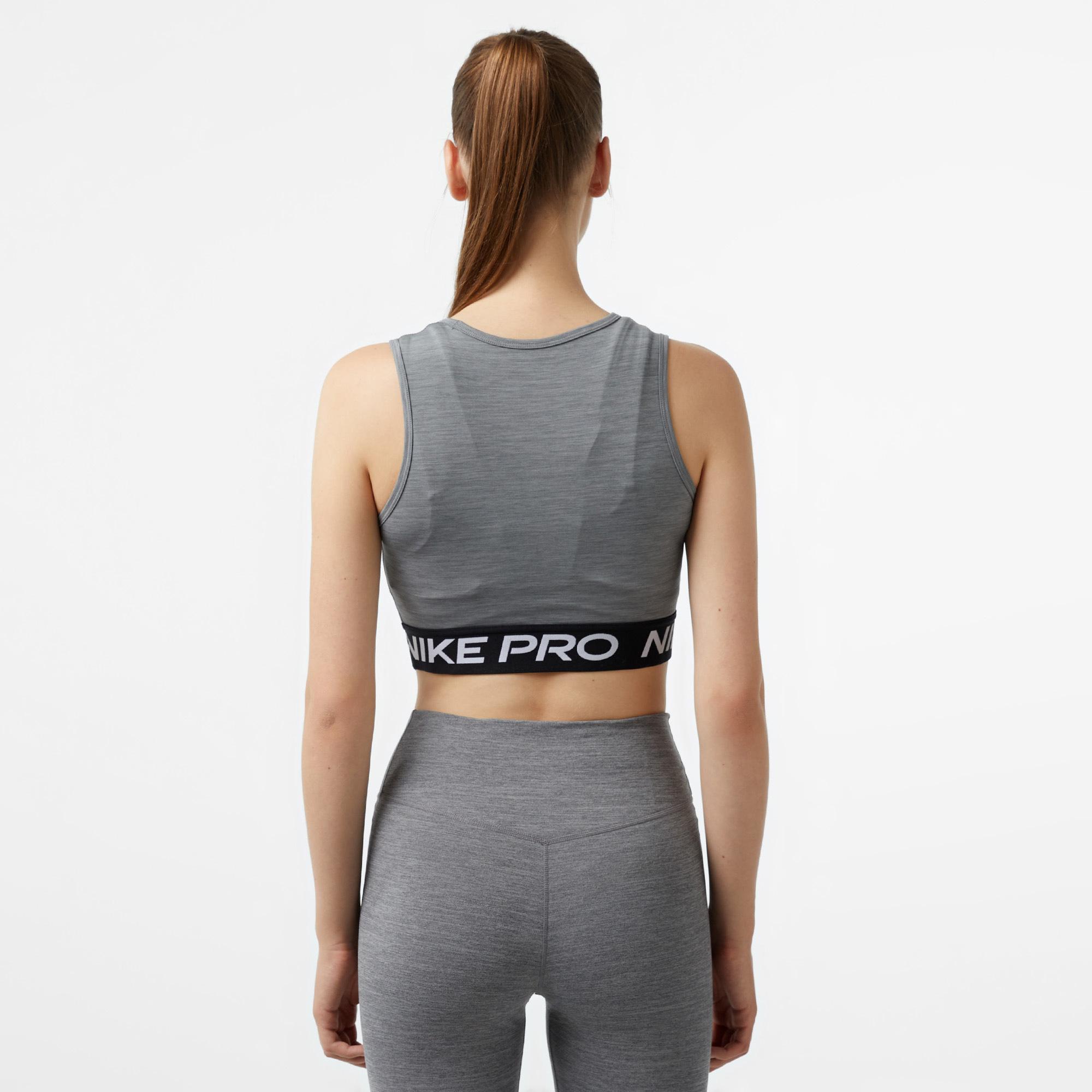 Nike Pro Dri-Fit 365 Kadın Gri Crop T-Shirt