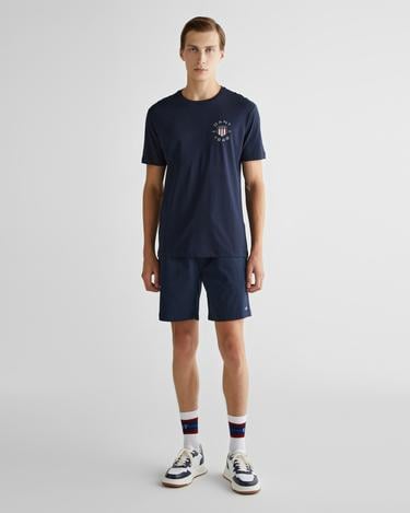  GANT Erkek Lacivert Regular Fit Bisiklet Yaka Logolu T-Shirt