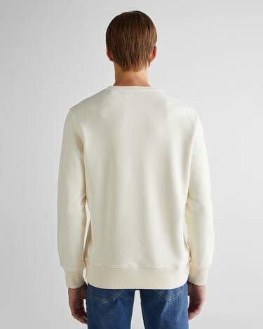  GANT Erkek Krem Regular Fit Bisiklet Yaka Logolu Sweatshirt