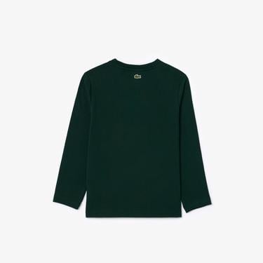  Lacoste Erkek Çocuk Uzun Kollu Bisiklet Yaka Baskılı Yeşil T-Shirt