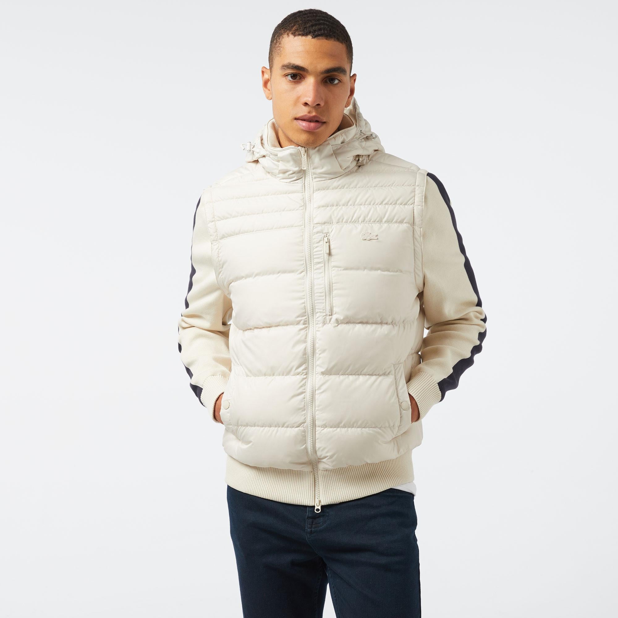 Lacoste Erkek Kapüşonlu Krem Mont