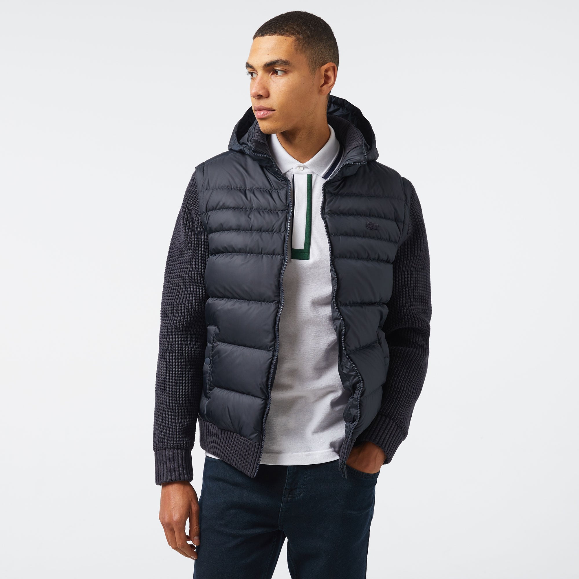  Erkek Kapüşonlu Lacivert Mont