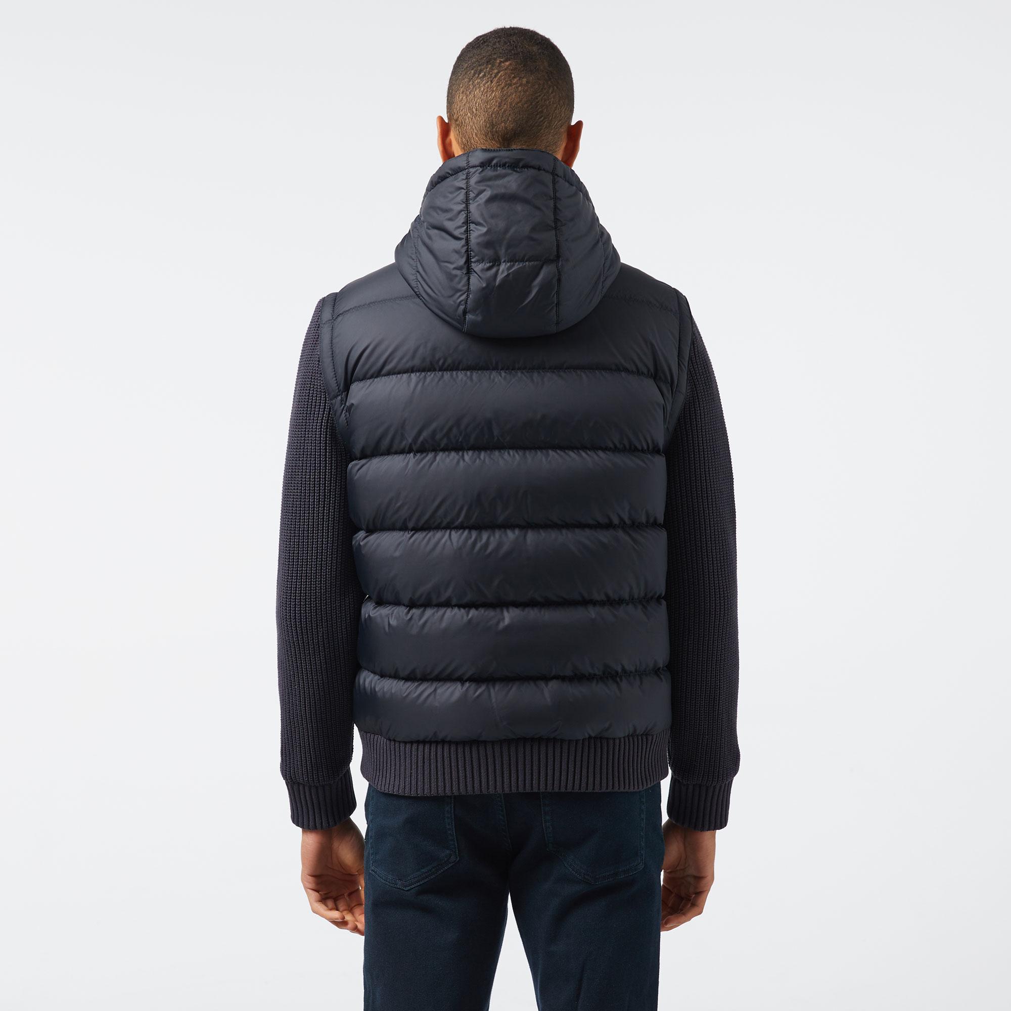 Erkek Kapüşonlu Lacivert Mont