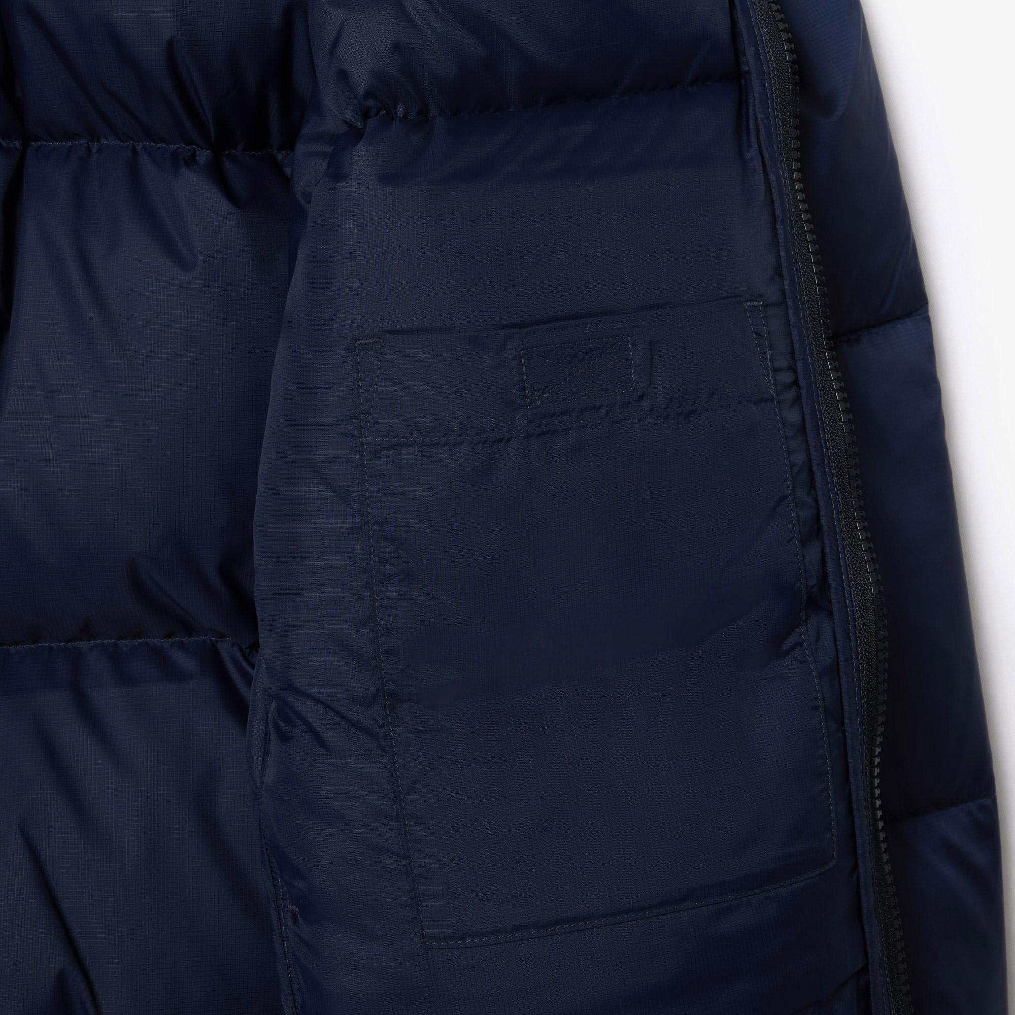 Lacoste Erkek Relaxed Fit Kapüşonlu Lacivert Şişme Mont