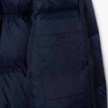  Lacoste Erkek Relaxed Fit Kapüşonlu Lacivert Şişme Mont