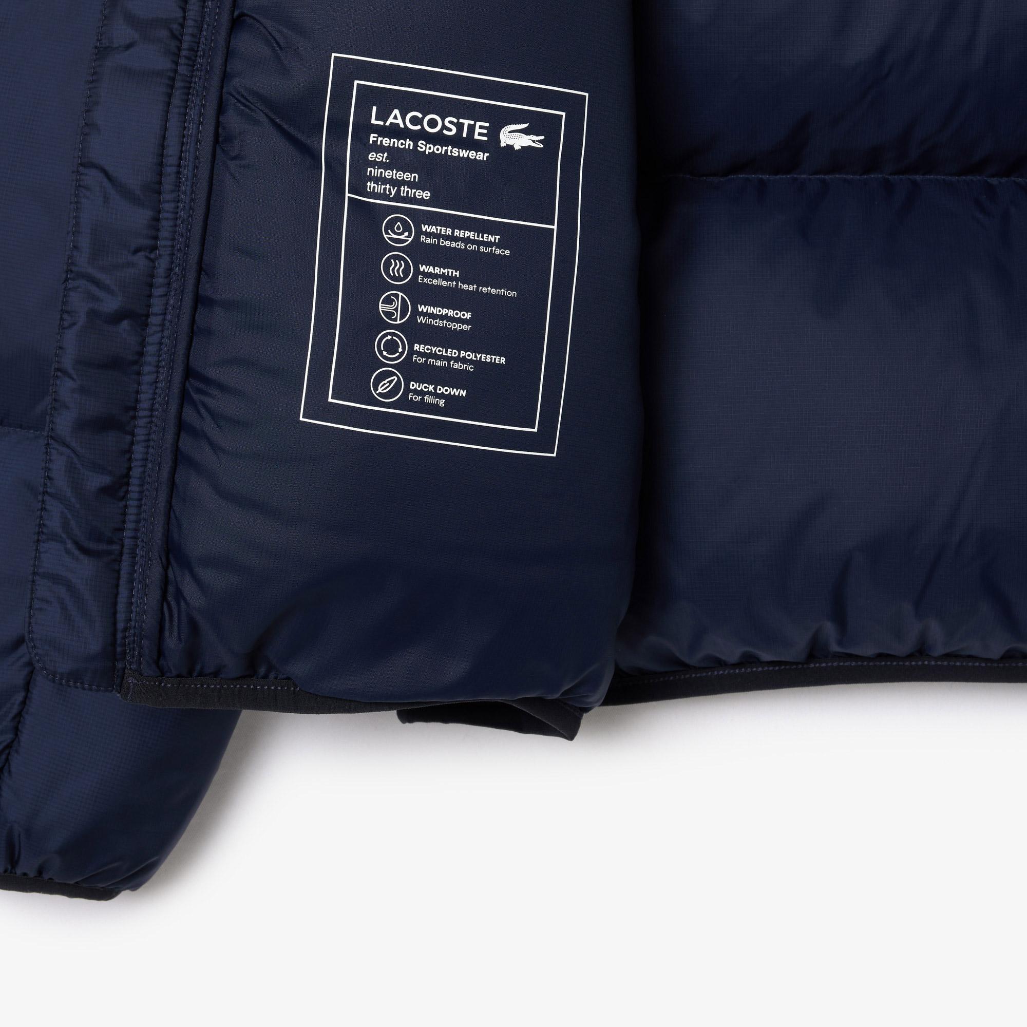 Lacoste Erkek Relaxed Fit Kapüşonlu Lacivert Şişme Mont