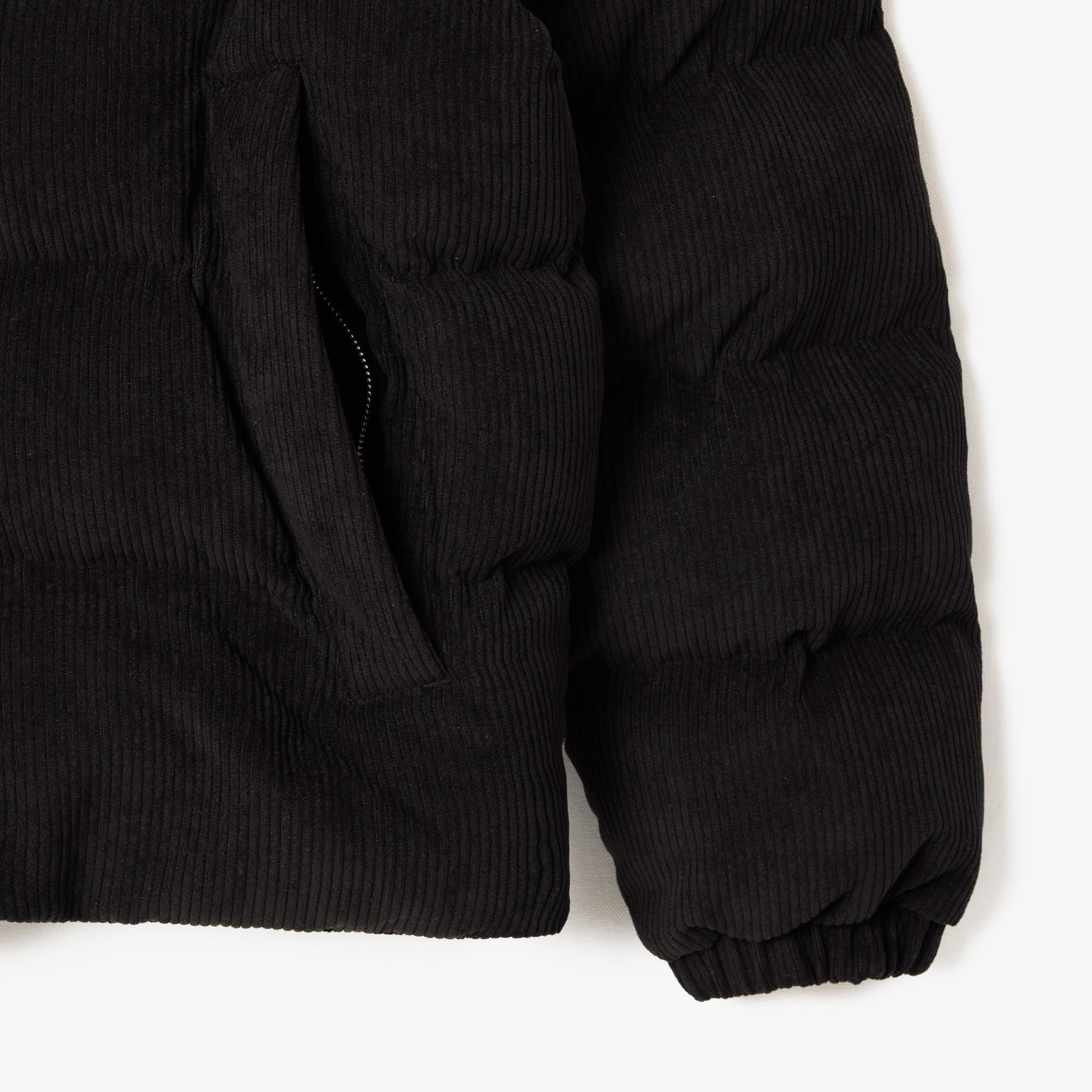 Erkek Relaxed Fit Dik Yaka Siyah Şişme Mont