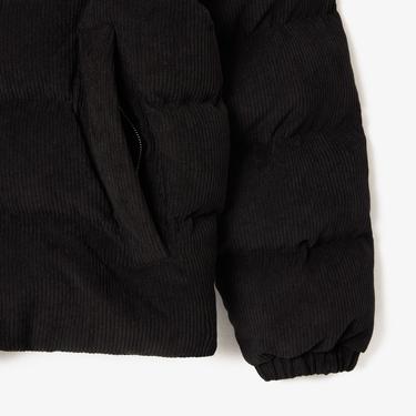  Erkek Relaxed Fit Dik Yaka Siyah Şişme Mont