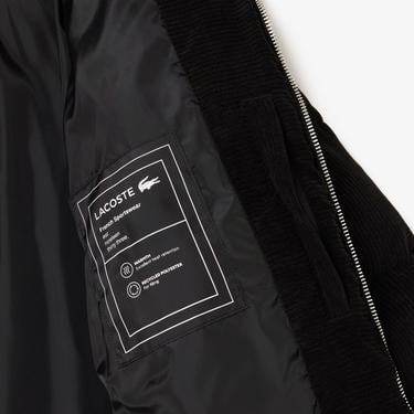  Erkek Relaxed Fit Dik Yaka Siyah Şişme Mont