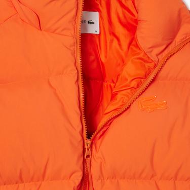  Kadın Relaxed Fit Kapüşonlu Turuncu Şişme Mont