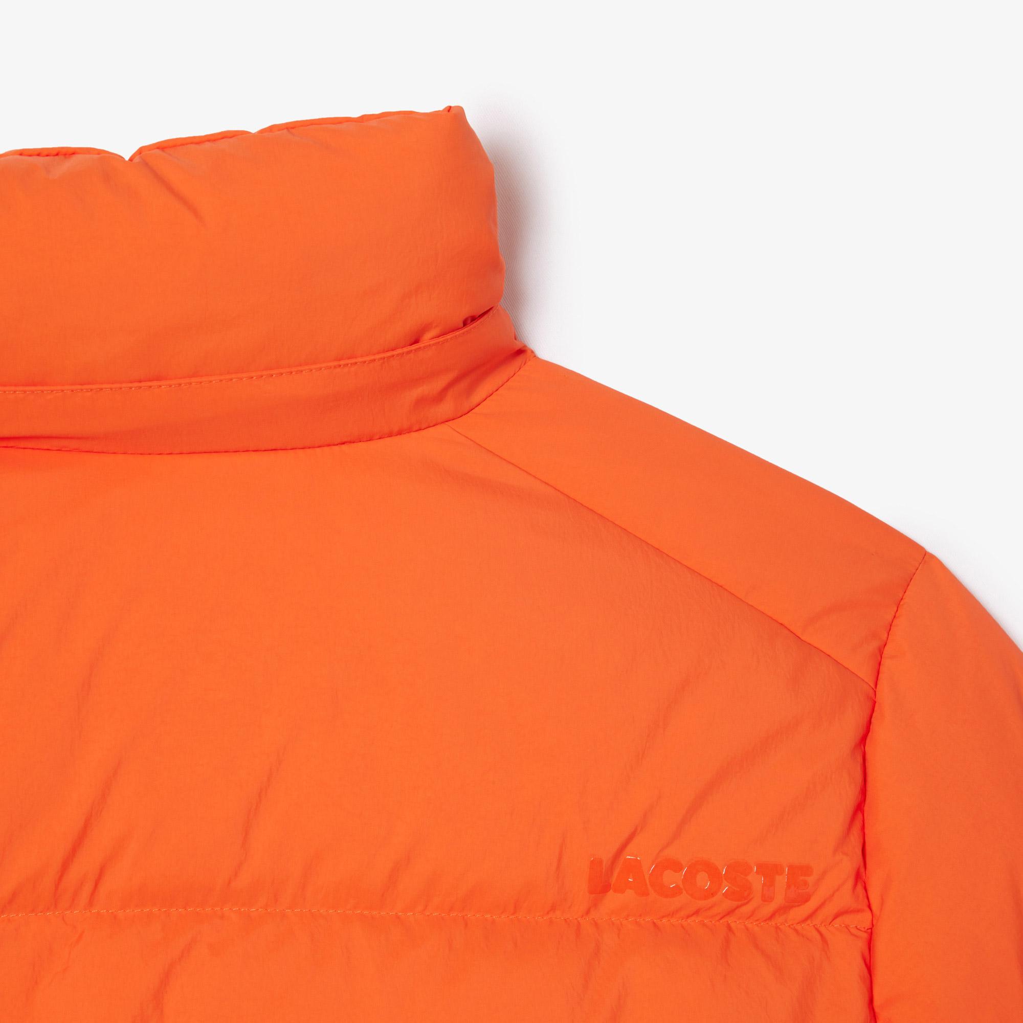 Kadın Relaxed Fit Kapüşonlu Turuncu Şişme Mont