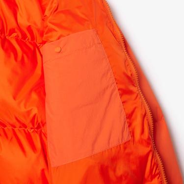  Kadın Relaxed Fit Kapüşonlu Turuncu Şişme Mont