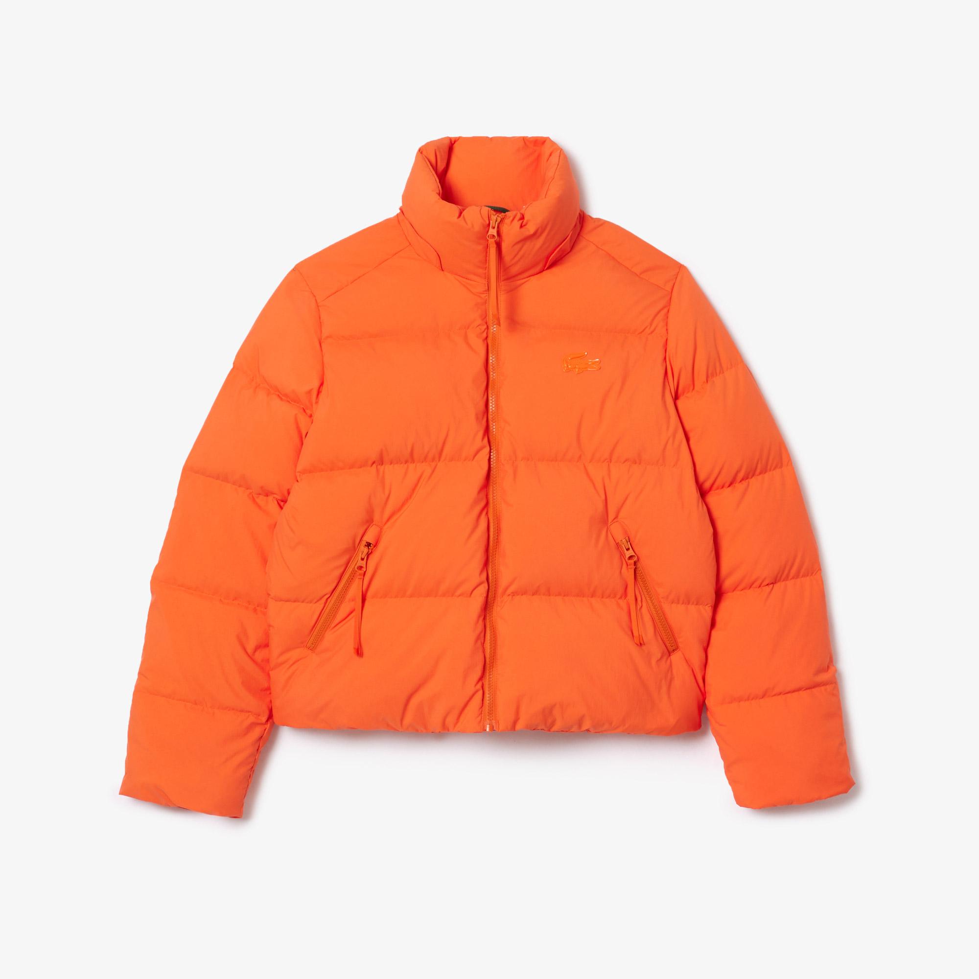 Kadın Relaxed Fit Kapüşonlu Turuncu Şişme Mont