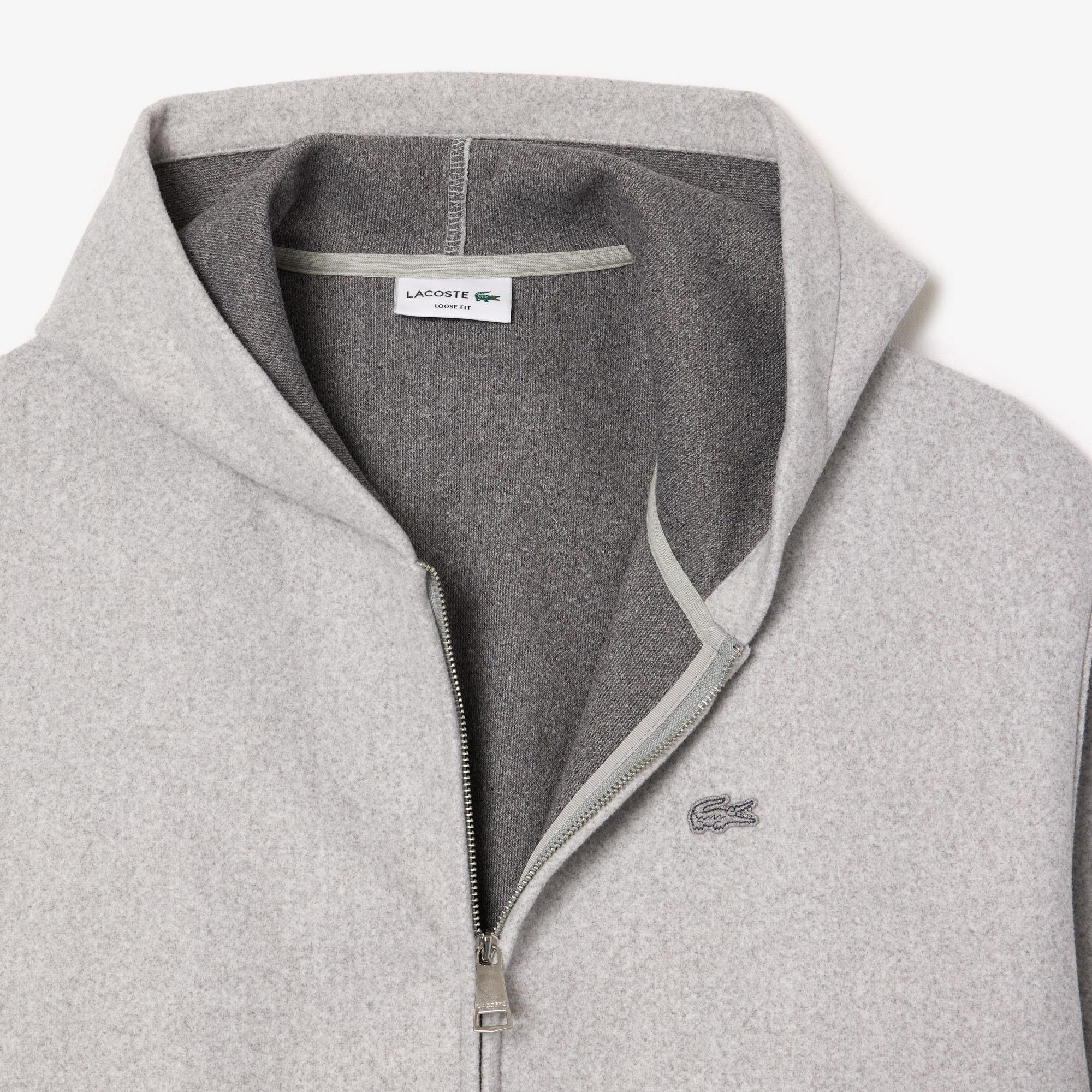 Erkek Loose Fit Kapüşonlu Gri Sweatshirt