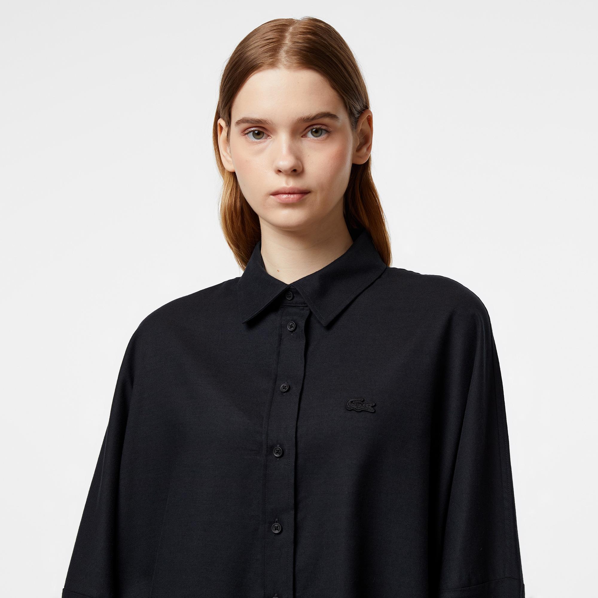 Kadın Loose Fit Siyah Gömlek