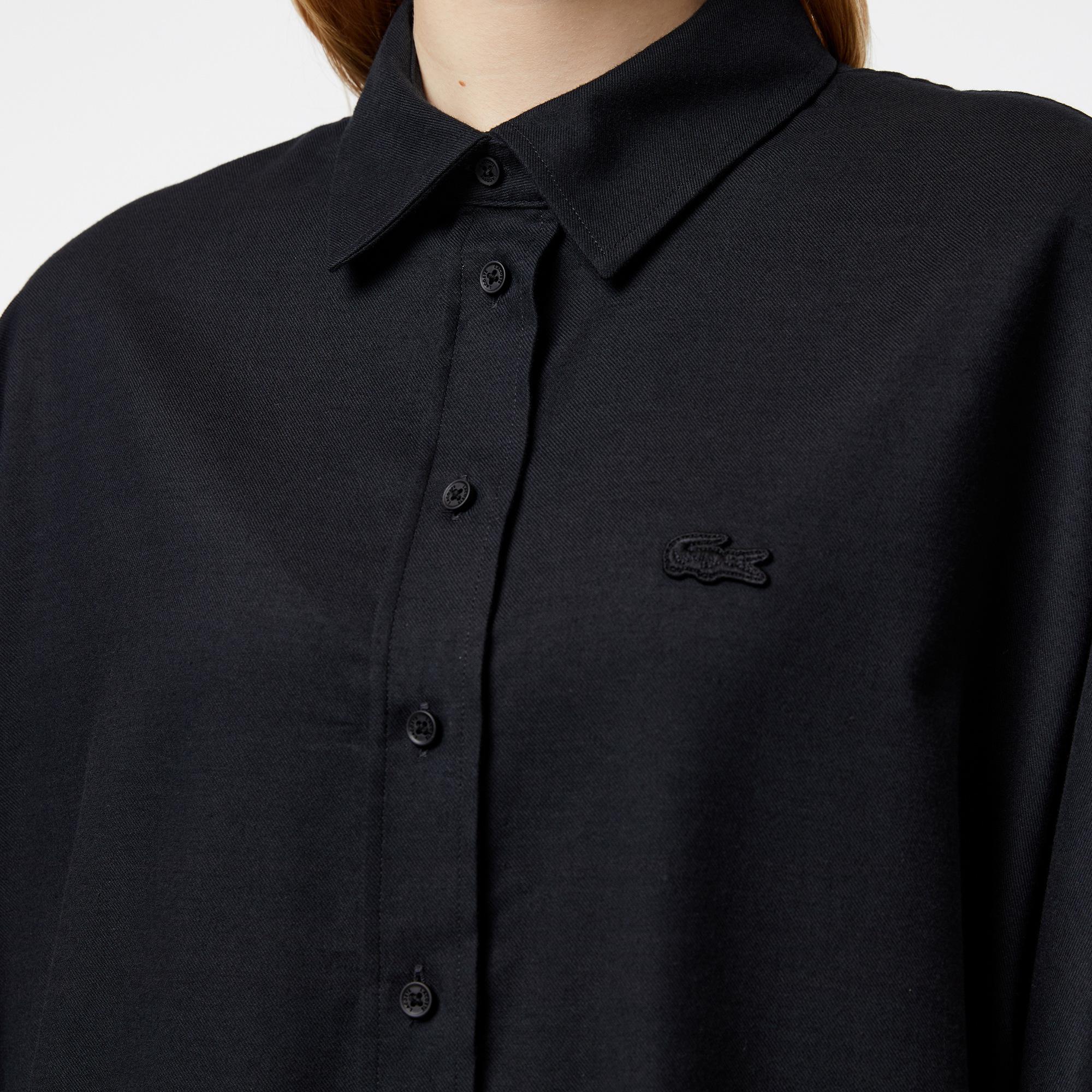 Kadın Loose Fit Siyah Gömlek