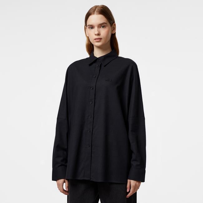  Kadın Loose Fit Siyah Gömlek