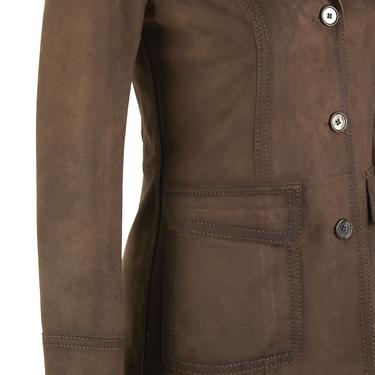  Evangel Kahve Kadın Süet Blazer Ceket