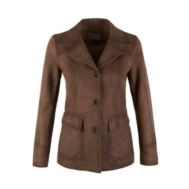  Evangel Kahve Kadın Süet Blazer Ceket