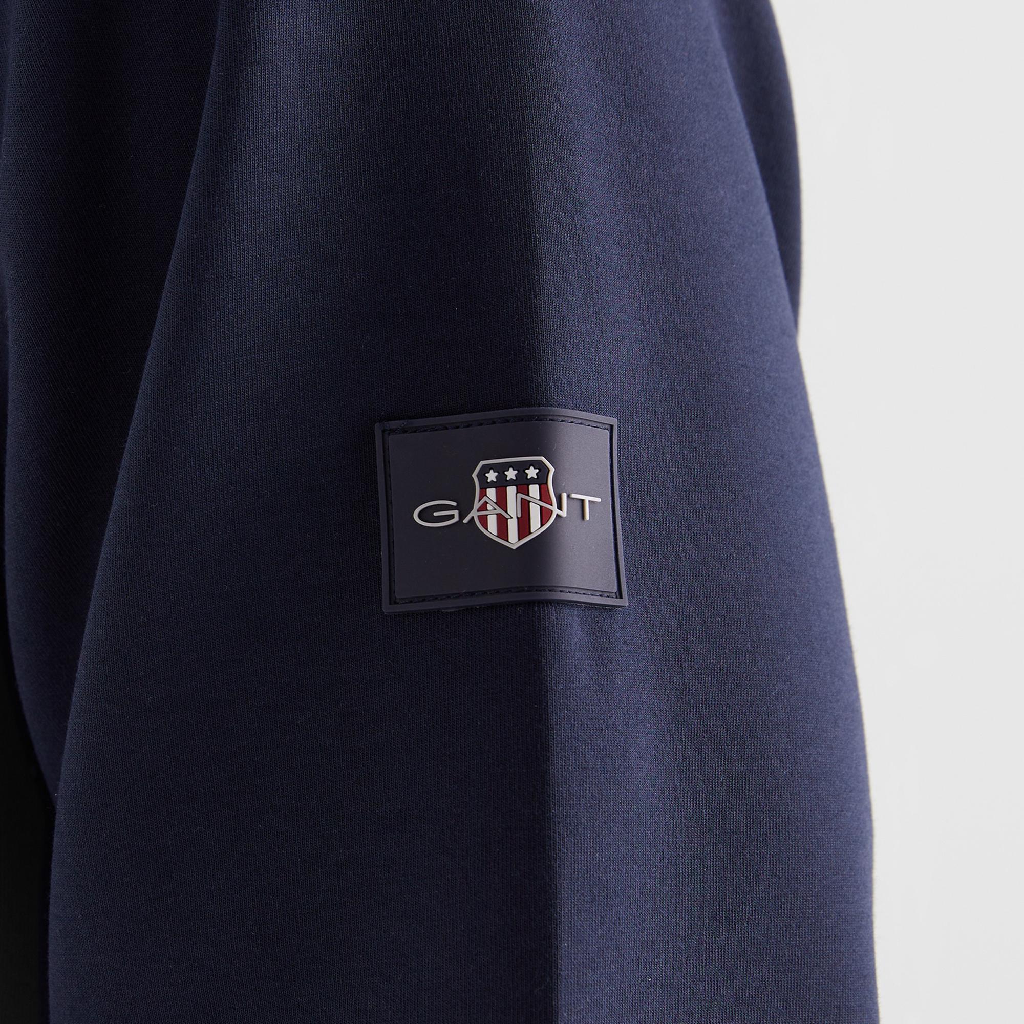 GANT Erkek Lacivert Regular Fit Kapüşonlu Sweatshirt