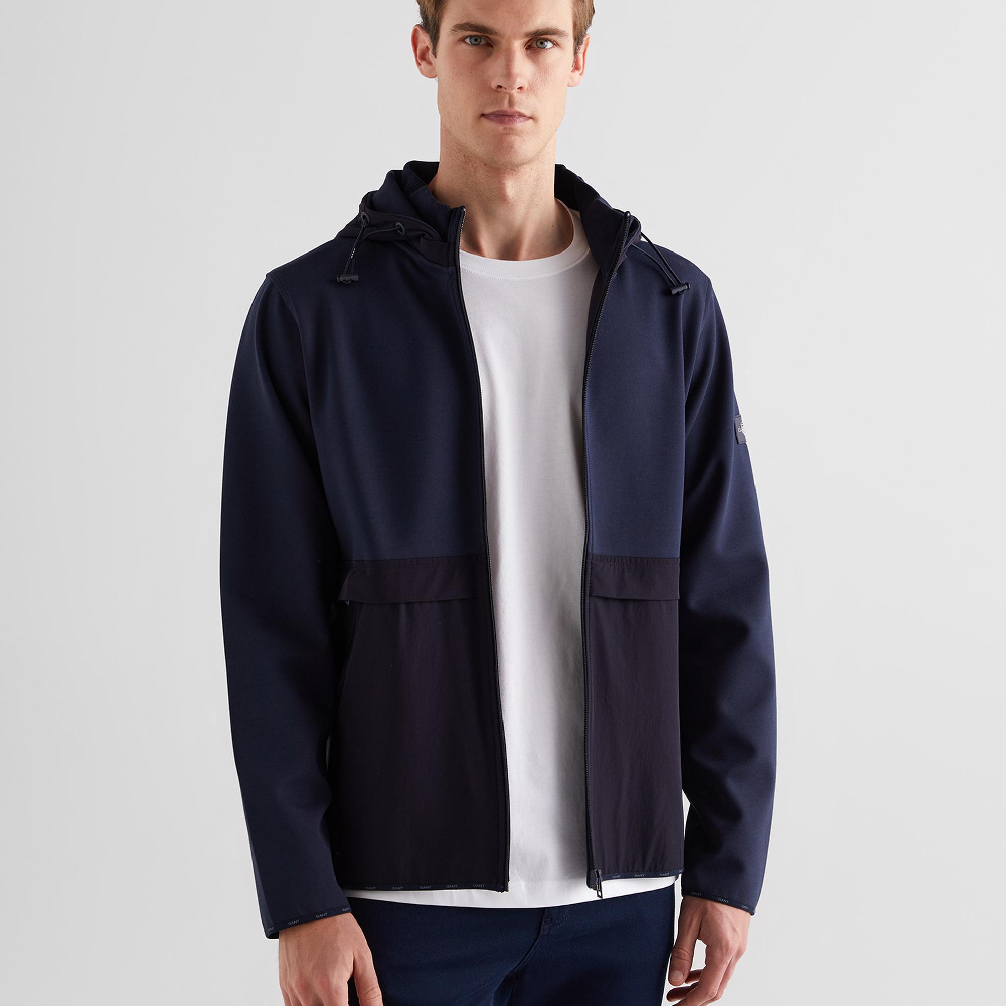 GANT Erkek Lacivert Regular Fit Kapüşonlu Sweatshirt