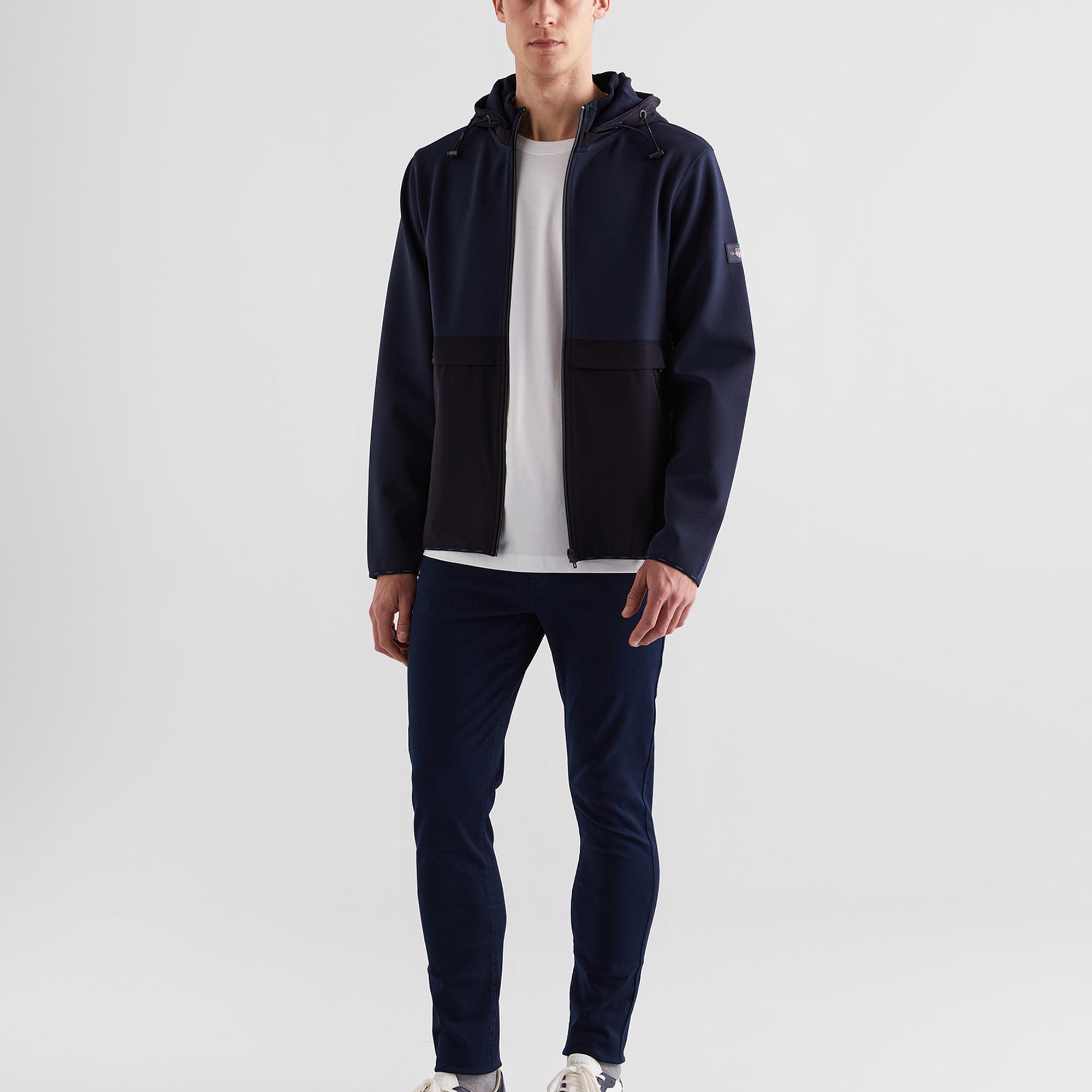 GANT Erkek Lacivert Regular Fit Kapüşonlu Sweatshirt