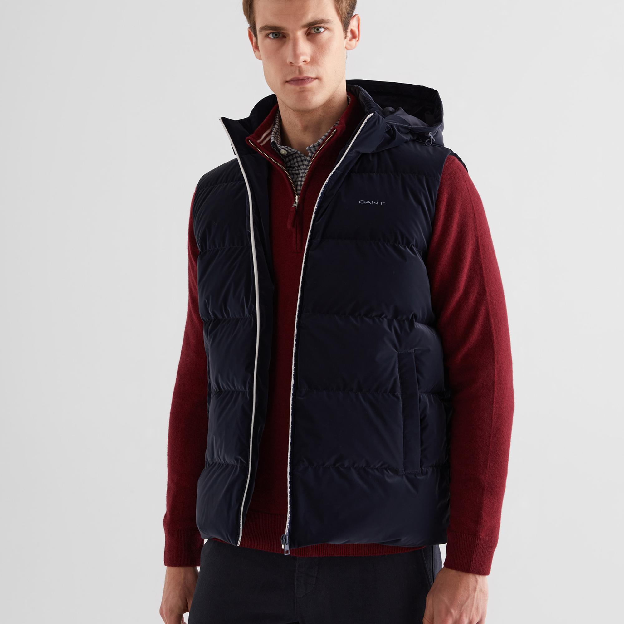 GANT Erkek Lacivert Kapüşonlu Yelek