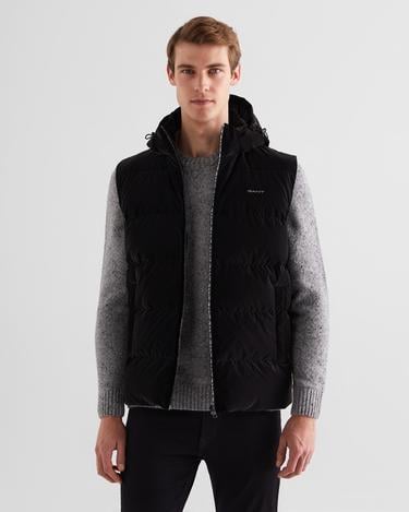  GANT Erkek Siyah Kapüşonlu Yelek