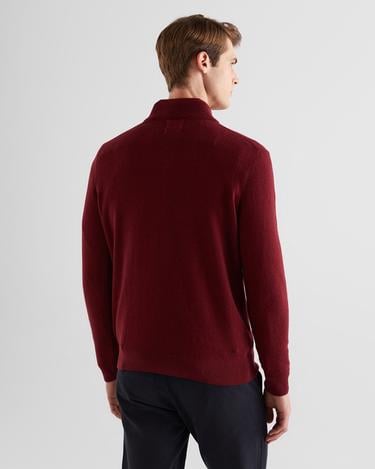  GANT Erkek Bordo Regular Fit Yarım Fermuarlı Yün Kazak