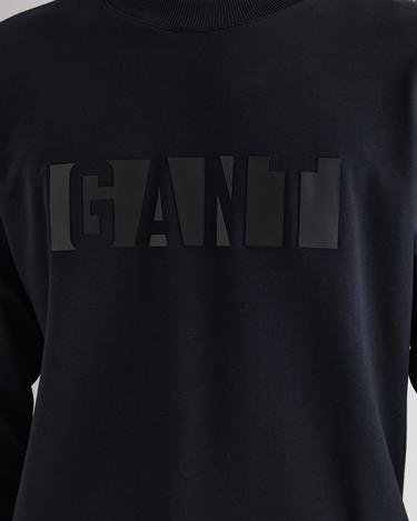  GANT Erkek Siyah Relaxed Fit Bisiklet Yaka Logolu Sweatshirt