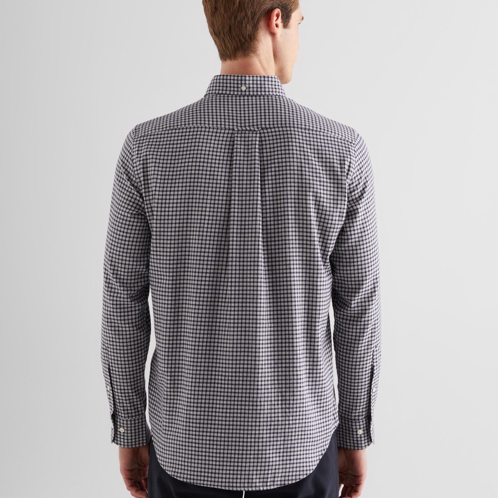 GANT Erkek Gri Regular Fit Düğmeli Yaka Kareli Gömlek